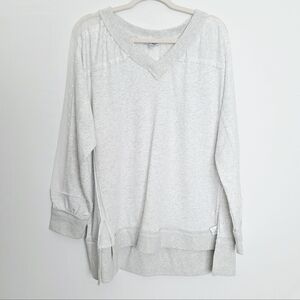 White Birch White Gray Mesh Shoulders Sleeve Line Sweatshirt Women Size XL